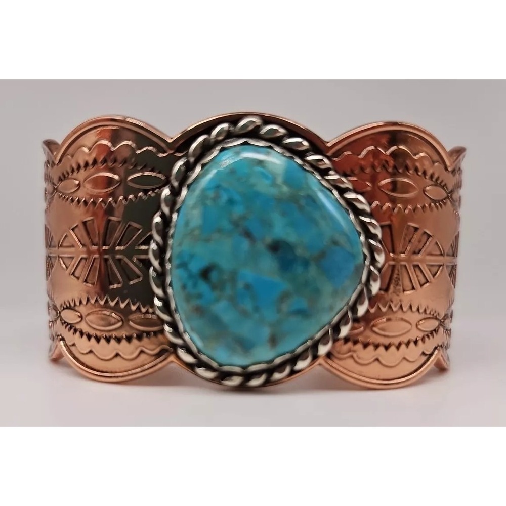 Carolyn Pollack American West Gorgeous Copper & Turquoise bracelet/cuff New